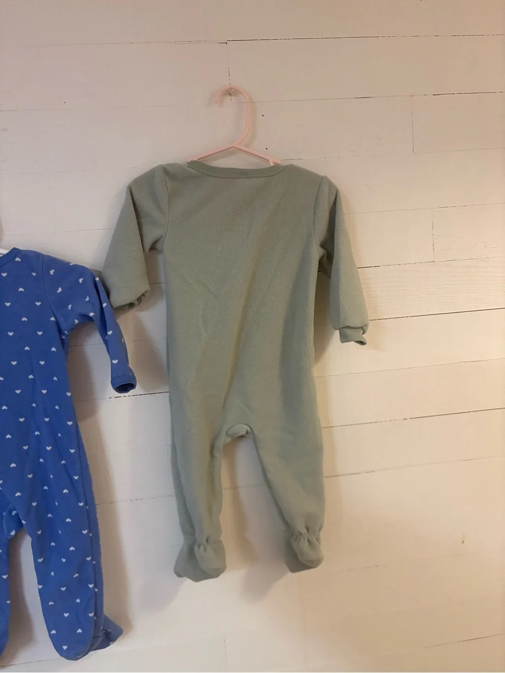 Baby 9M Fleece Footed Pajamas Lot of 3 Carters PL Baby Owl Bunny Plaid